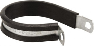 Made in USA 1-3/4" Pipe, 1-3/4" Rod, Cushion Clamp Gray & Black, Galvanized Steel & EPDM Cushion STAR-GS-28E - 86448586