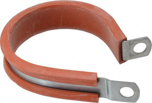 Made in USA 1-3/4" Pipe, 1-3/4" Rod, Cushion Clamp Gray & Red, Galvanized Steel & Silcone Cushion STAR-GS-28HT - 86448594