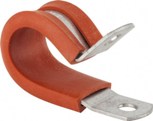 Made in USA 2" Pipe, 2" Rod, Cushion Clamp Gray & Red, Galvanized Steel & Silcone Cushion STAR-GS-32HT - 86448610