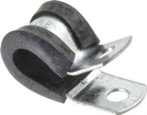 Made in USA 3/8" Pipe, 3/8" Rod, Cushion Clamp Gray & Black, Galvanized Steel & EPDM Cushion STAR-GS-6E - 86448644