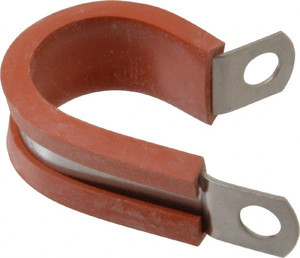 Made in USA 7/8" Pipe, 7/8" Rod, Cushion Clamp Gray & Red, Grade 304 Stainless Steel & Silicone Cushion STAR-SS-14HT - 86448735