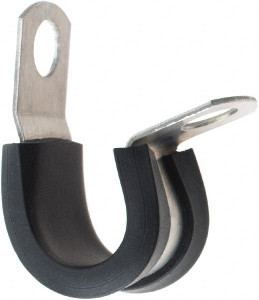 Value Collection Pipe & Cable Clamps, Type: Cushion Clamp, Tube Diameter: 3/8 (Inch), Material: Aluminum, Finish/Coating: Black Neoprene Jacket, Color: Silver 1912 - 45273141