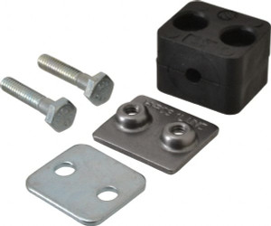 HYDAC Polypropylene Standard Duty Vibration Control Clamp for 1/4" Tube 1.42" Wide x 1.26" High x 1.18" Deep, Carbon Steel Plate, Weld Plate, Top Plate, Plastic Clamp Pair & Bolts 2209247 - 81920886