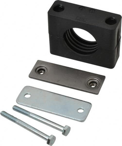HYDAC Polypropylene Standard Duty Vibration Control Clamp for 1-3/4" Tube 2.83" Wide x 2.52" High x 1.18" Deep, Carbon Steel Plate, Weld Plate, Top Plate, Plastic Clamp Pair & Bolts 2209548 - 81920977