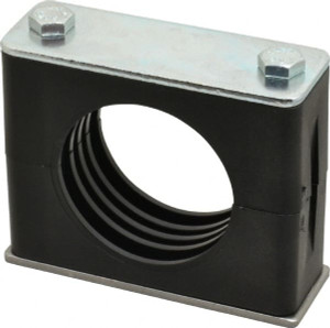 HYDAC Polypropylene Standard Duty Vibration Control Clamp for 2" Tube 3.46" Wide x 2.83" High x 1.18" Deep, Carbon Steel Plate, Weld Plate, Top Plate, Plastic Clamp Pair & Bolts 2209561 - 81920985