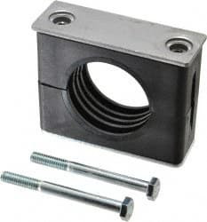 HYDAC Polypropylene Standard Duty Vibration Control Clamp for 1-1/2" Pipe 3.46" Wide x 2.83" High x 1.18" Deep, Carbon Steel Plate, Weld Plate, Top Plate, Plastic Clamp Pair & Bolts 2209554 - 81921165