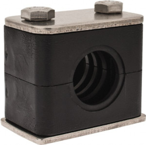 HYDAC Polypropylene Standard Duty Vibration Control Clamp for 1/2" Pipe 1.97" Wide x 1.69" High x 1.18" Deep, Stainless Steel Plate, Weld Plate, Top Plate, Plastic Clamp Pair & Bolts 2209381 - 81921199