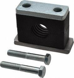 HYDAC Polypropylene Heavy Duty Vibration Control Clamp for 3/4" Pipe 3.35" Wide x 2.52" High x 1.18" Deep, Carbon Steel Plate, Weld Plate, Top Plate, Plastic Clamp Pair & Bolts 2209726 - 81922007