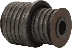 Made in USA 5/16" x 18 ft. Spool Length, Acrylic Fiber Graphite Yarn Compression Packing 500° F Max, Dark Gray 31951569 - 31951569