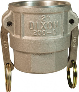 Dixon Valve & Coupling 2-1/2" x 2-1/2" Cam & Groove Female Coupler Female NPT Thread Part D, Aluminum, 150 Max psi, for Suction & Discharge Hose 250-D-AL - 35128081