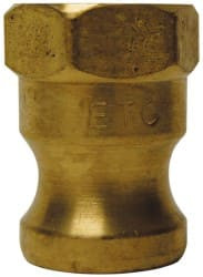 EVER-TITE Coupling 1" x 1" Cam & Groove Male Adapter Female NPT Thread Part A, Brass, 350 Max psi, for Suction & Discharge Hose 310ABR - 45905775