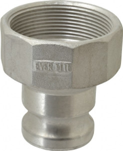 EVER-TITE Coupling 2" x 3" Cam & Groove Male Adapter Female NPT Thread Part A, Aluminum, 250 Max psi, for Suction & Discharge Hose 32030AAL - 48483010