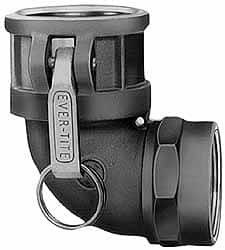 EVER-TITE Coupling 2-1/2" x 2-1/2" Cam & Groove Female Coupler Female NPT Thread, 90° Part D, Aluminum, 150 Max psi, for Suction & Discharge Hose 325D90AL - 48484000