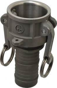 EVER-TITE Coupling 1-1/2" Cam & Groove Female Coupler Hose Shank Part C, Stainless Steel, 250 Max psi, for Suction & Discharge Hose 315CSS - 48492284
