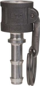 EVER-TITE Coupling 4" Cam & Groove Female Coupler Hose Shank Part C, Stainless Steel, 100 Max psi, for Suction & Discharge Hose 340CSS - 48492318