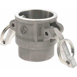EVER-TITE Coupling 1-1/2" x 1-1/2" Cam & Groove Female Coupler Female NPT Thread Part D, Stainless Steel, 250 Max psi, for Suction & Discharge Hose 315DSS - 48492409