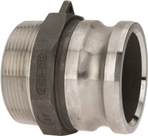 EVER-TITE Coupling 3" x 3" Cam & Groove Male Adapter Male NPT Thread Part F, Stainless Steel, 200 Max psi, for Suction & Discharge Hose 330FSS - 48492672