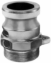EVER-TITE Coupling 6" x 6" Cam & Groove Male Adapter Male NPT Thread Part F, Stainless Steel, 75 Max psi, for Suction & Discharge Hose 360FSS - 48492706