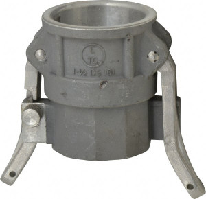 EVER-TITE Coupling 1-1/2" x 1-1/2" Cam & Groove Female Coupler Female NPT Thread Part D, Aluminum, 250 Max psi, for Suction & Discharge Hose 315DLHAL102 - 85830065