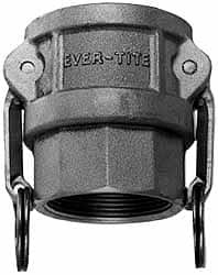 EVER-TITE Coupling 4" x 4" Cam & Groove Female Coupler Female NPT Thread Part D, Aluminum, 100 Max psi, for Suction & Discharge Hose 340DLHAL102 - 85830099