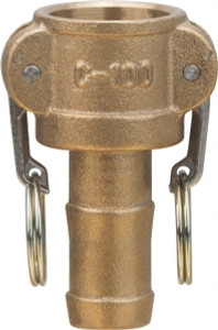 Value Collection 2" Cam & Groove Female Coupler Hose Shank Part C, Brass, 1,000 Max psi, for Suction & Discharge Hose WS-HF-CAM-036 - 44796589
