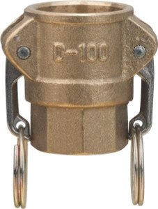 Value Collection 1" x 1" Cam & Groove Female Coupler Female NPT Thread Part D, Brass, 1,000 Max psi, for Suction & Discharge Hose WS-HF-CAM-163 - 44796787