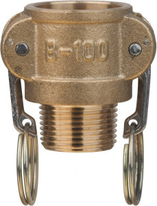 Value Collection 3/4" x 3/4" Cam & Groove Female Coupler Male NPT Thread Part B, Brass, 1,000 Max psi, for Suction & Discharge Hose WS-HF-CAM-175 - 44796894