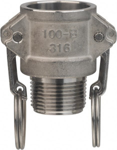Value Collection 4" x 4" Cam & Groove Female Coupler Male NPT Thread Part B, Aluminum, 400 Max psi, for Suction & Discharge Hose WS-HF-CAM-160 - 44797090