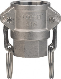 Value Collection 1-1/2" x 1-1/2" Cam & Groove Female Coupler Female NPT Thread Part D, Aluminum, 1,000 Max psi, for Suction & Discharge Hose WS-HF-CAM-054 - 44797272