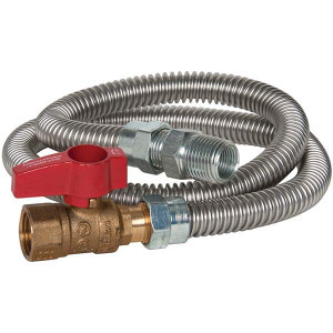 Dormont 1/2" Inlet, 1/2" Outlet MIP x FIP with Straight Ball Valve Gas Connector 24" Long, 3/8" Hose ID 20-3135-24 - 37029154