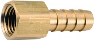 Anderson Metals 1/4 NPT Thread Hose Barb x Female NPT Connector 1/4" ID Hose, Lead Free Brass 757002-0404 - 55538979