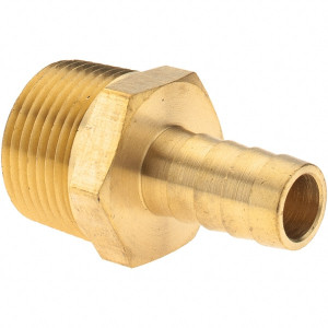 Value Collection 3/4 NPT Thread Hose Barb x Male NPT Connector 1/2" ID Hose, Brass 2750005440JP - 38208302