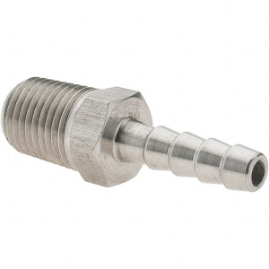 Value Collection 1/4 MNPT Thread Barb x NPT Hose Insert 1/4" ID Hose, Stainless Steel BD-DV-00314 - 53610481