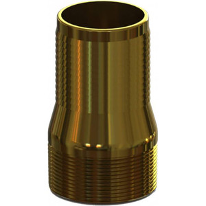 Campbell Fittings 3" Pipe ID, Threaded Combination Nipple for Hoses Brass HAB-12 - 48468870