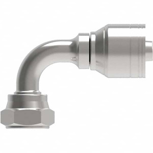 Eaton Hydraulic Hose Fittings & Couplings, Type: BSPP 60 Cone Female 90 Elbow, Hose Diameter: 1/4 (Inch), Hose Size: -4, Thread Size: G 1/4-19, Thread Type: BSPP, Material: Carbon Steel 04Z-74P-BG - 19152222