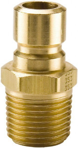 Parker Hannifin 1/4 NPTF Brass Hydraulic Hose Male Pipe Thread Nipple 200 psi, 3 GPM, Series Moldmate PN252 - 04400651