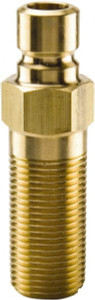 Parker Hannifin 1/8 NPTF Brass Hydraulic Hose Male Pipe Thread Extended Nipple 200 psi, 6 GPM, Series Moldmate PN351-85 - 07389950