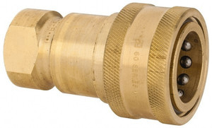 Parker Hannifin 3/4 NPTF Brass Hydraulic Hose Female Pipe Thread Coupler 1,000 psi, 28 GPM BH6-60 - 07635980