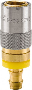 Parker Hannifin Nonthreaded Brass Hydraulic Hose Push-Lok Hose Barb Coupler & Straight Fitting 200 psi, 6 GPM, 1/2" Hose Diam, Series Moldmate PC308V-BP - 60965134