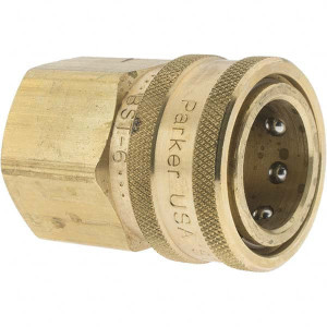 Parker Hannifin 3/4-14 Female NPTF Brass Hydraulic Hose Female Pipe Thread Coupler 1,700 psi, 3/4" Hose Diam, Series ST BDB10512 - 66446758