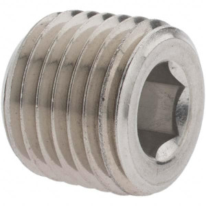 Parker Hannifin 1/4-18 Thread Stainless Steel Hydraulic Hose Pipe Plug 7,200 psi, -4 Hose Size, 1/4" Hose Diam PT-00029 - 66454786