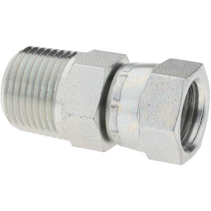 Parker Hannifin 3/8-18 Male NPTF Steel Hydraulic Hose Swivel 6,000 psi, -6 Hose Size, 3/8" Hose Diam KP72288 - 70910609