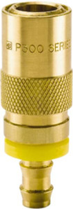 Parker Hannifin Nonthreaded Brass Hydraulic Hose Push-Lok Hose Barb Coupler & Straight Fitting 200 psi, 6 GPM, 1/2" Hose Diam, Series Moldmate PC308-BP - 77988293