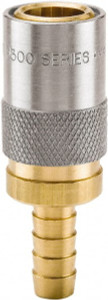 Parker Hannifin Nonthreaded Brass Hydraulic Hose Hose Barb Coupler & Straight Fitting 200 psi, 6 GPM, 1/2" Hose Diam, Series Moldmate PC308V - 92184076
