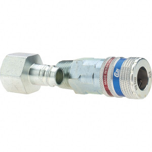 Dynabrade 2 Piece 1/2" Body 1/2 NPT 150 psi Brass/Steel Industrial Pneumatic Coupling Plug Set Contains 1 Male Coupler, 1 Female Connector 98276 - 52262482