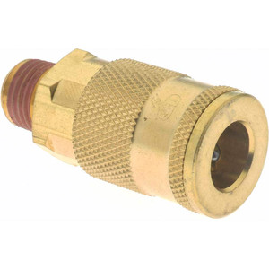 Value Collection 5 Piece 1/4" Body 1/4 NPT 145 psi Brass Tru-Flate Automotive Pneumatic Coupling Plug Set Contains 5 Male Couplers 2330982511JP - 60192499
