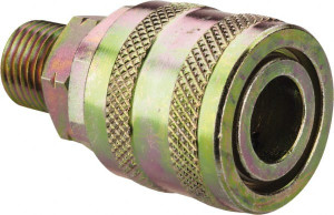 Value Collection 5 Piece 1/4" Body 1/4 NPT 215 psi Zinc ARO Pneumatic Coupling Plug Set Contains 5 Male Couplers 2321582531JP - 60192523
