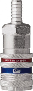 CEJN Hose Barb Industrial Pneumatic Hose Safety Coupler Steel/Brass, 1/2" Body Diam, 3/4" Hose ID 10 550 2007 - 46072609