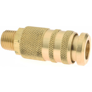 Coilhose Pneumatics 1/4 Male NPT Industrial/Acme Pneumatic Hose Coupler Brass, 1/4" Body Diam 15C90B4M - 00342758