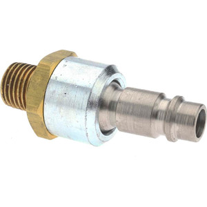 Coilhose Pneumatics 1/4 Male NPT European High Flow Pneumatic Hose Ball Swivel Brass/Nickel Plated Steel, 1/4" Body Diam, 1/4" Hose ID 11-04BS - 59546531